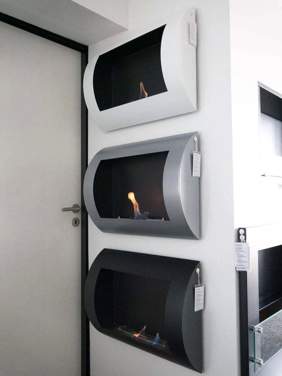 Ocean - Stainless Steel Bio Wall Fireplace - Upvibe