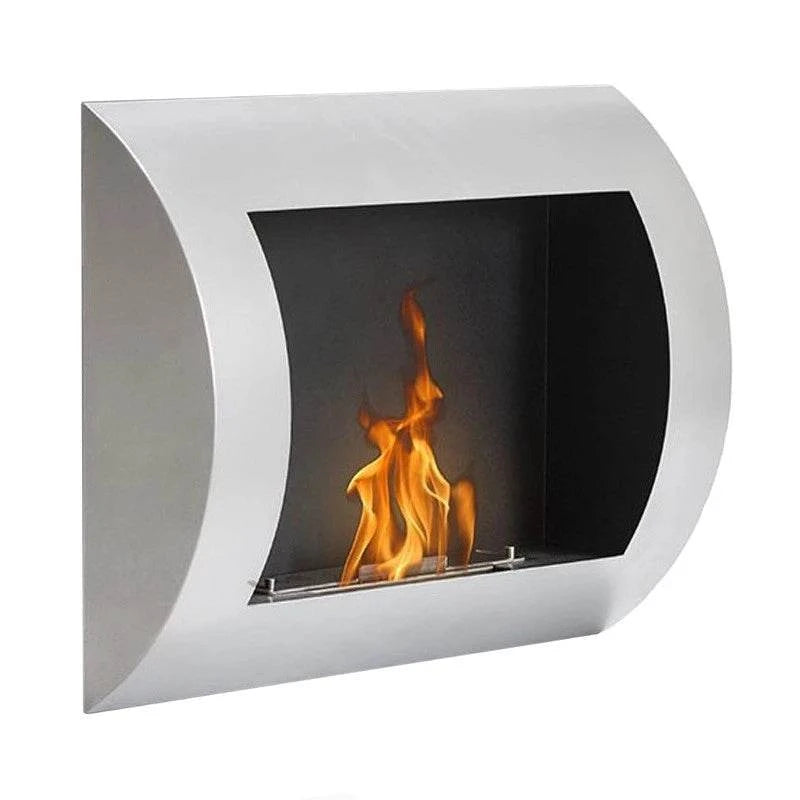 Ocean - Stainless Steel Bio Wall Fireplace - Upvibe