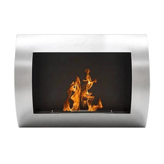 Ocean - Stainless Steel Bio Wall Fireplace - Upvibe